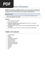 The Sacrament of Eucharist (Religion Course Unit Content)