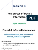 Session 8 The Sources of Data & Information