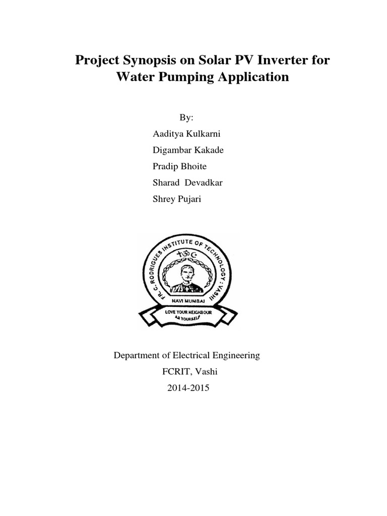 Solar Water Pumping System | PDF | Power Inverter | Bipolar Junction ...