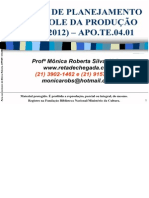 APOSTILA DE PLANEJAMENTO E CONTROLE DA PRODUÇÃO - 110 Corrigido Conforme Videoaula PDF