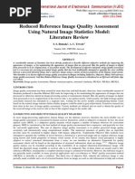 Reduced Reference Image Quality Assessment Using Natural Image Statistics Model: Literature Review