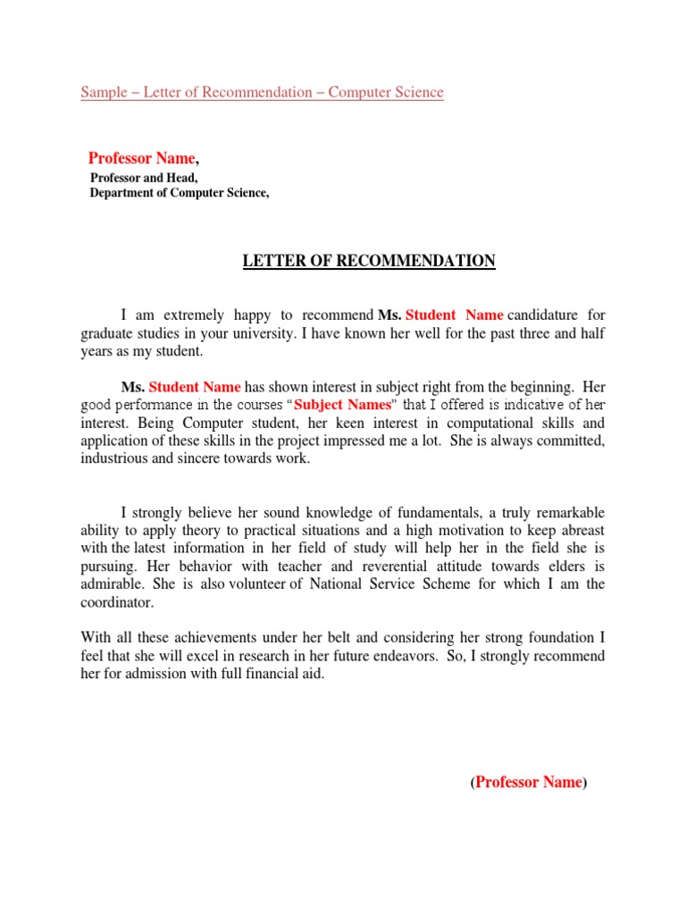 Lor Graduate School University And College Admission Free 30day