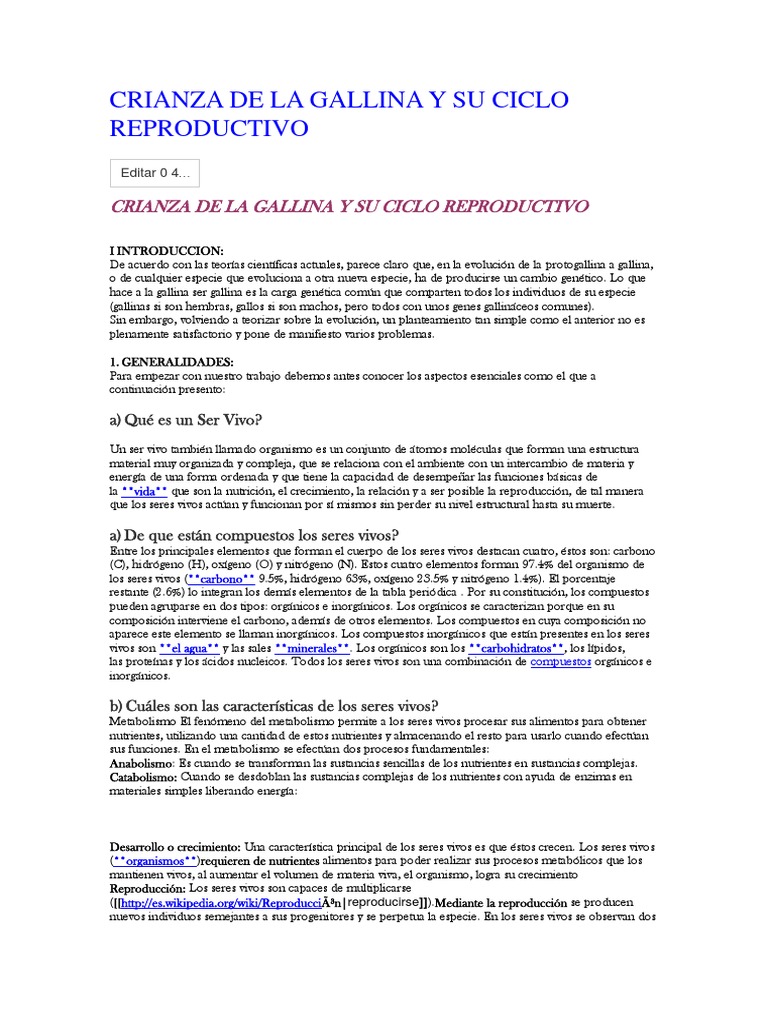 Criar Gallos De Combate Pdf Huevo Organismos
