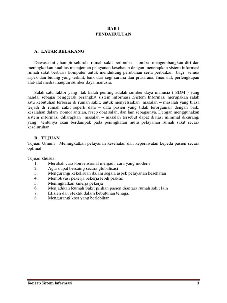 Contoh Makalah Sistem Informasi Rumah Sakit