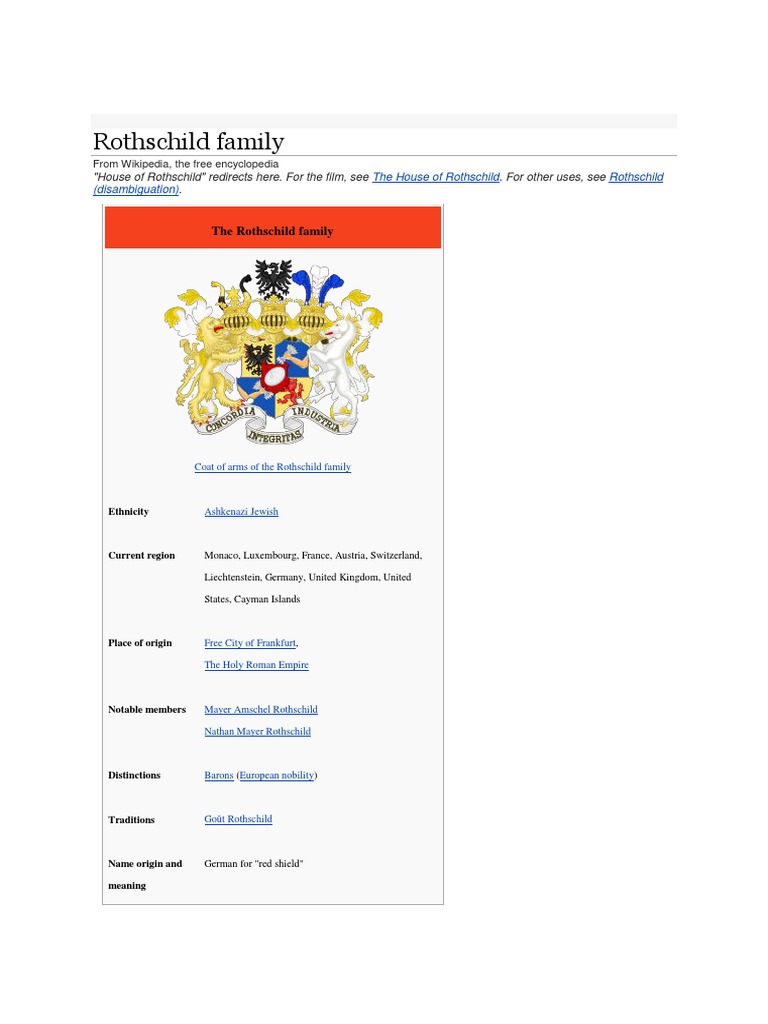 Rothschild Family Rothschild Family