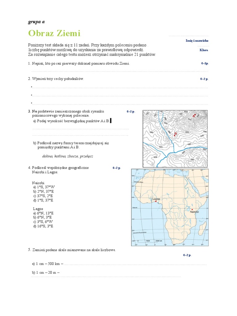 Sprawdzian Geografia Rozszerzona Obraz Ziemi
