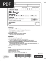 Edexcel GCE Biology Unit-4  June 2014 Question Paper 