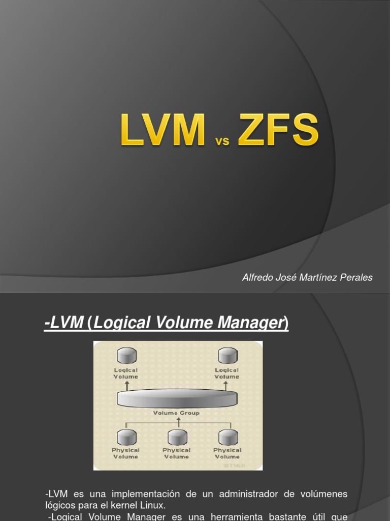 LVM VS ZFS PDF Tecnología de sistema operativo Áreas de informática