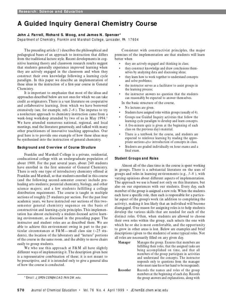 Journal of chemical education volume 76 issue 4 1999 doi 10 1021