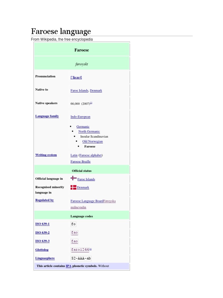 Faroese Language | Download Free PDF | Linguistics | Semiotics