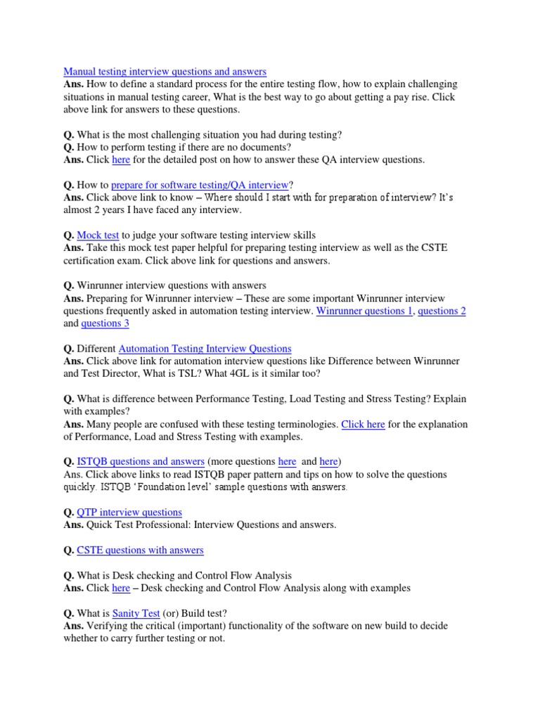 Manual Testing Interview Questions and Answers | Software Testing | Source  Code