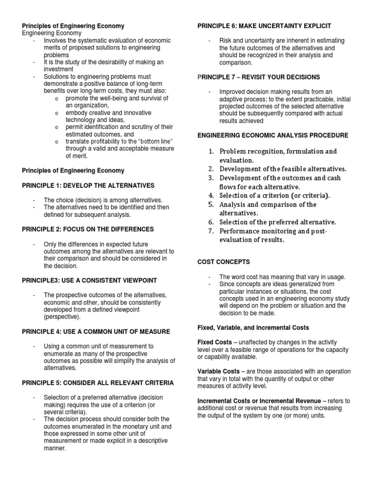 Engineering Economy Principles Explained | PDF | Cost | Engineering