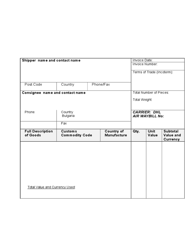 Shipping Invoice Details | PDF
