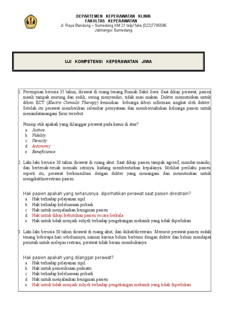 Soal Uji Kompetensi Jiwa 2014 Unit Asessment Rtf