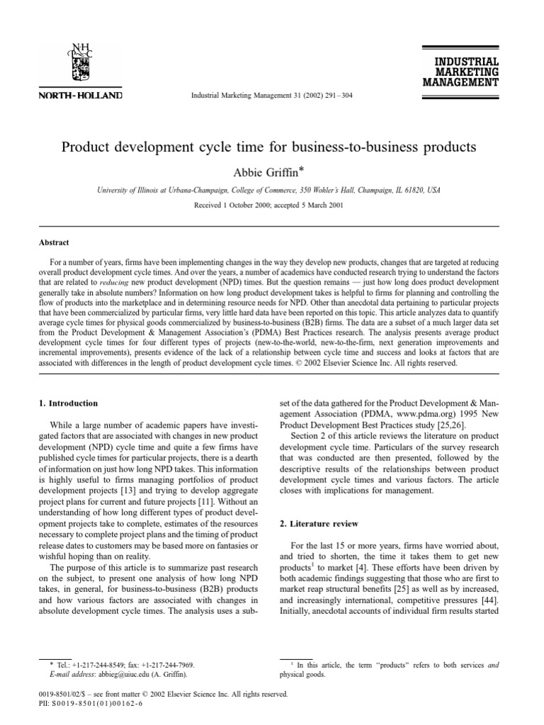 Product Development Cycle Time | PDF | New Product Development ...