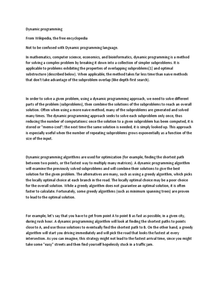 Dynamic Programming | PDF | Dynamic Programming | Algorithms