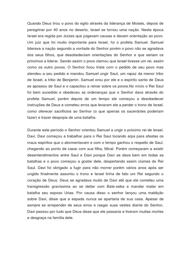 Reis De Israel E Judá E Seus Respectivos Profetas Pdf Samuel Davi