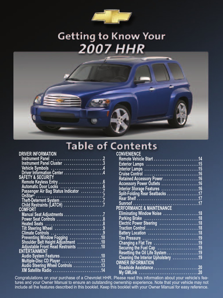 2007 CHEVY HHR REPAIR MANUAL PDF visual data 3