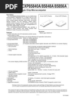 CXP85840A/85848A/85856A: CMOS 8-Bit Single Chip Microcomputer
