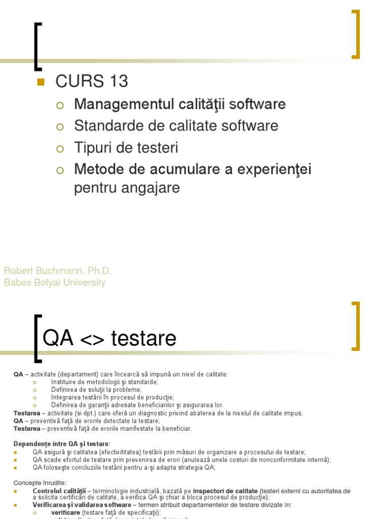 Curs Testare | PDF