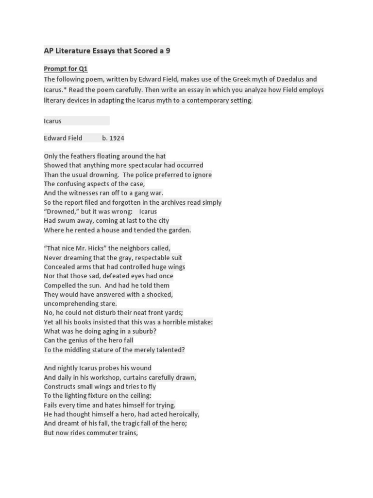 Ap literature prose essay image