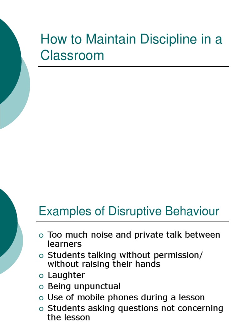 How To Maintain Discipline in A Classroom | PDF | Classroom | Applied ...