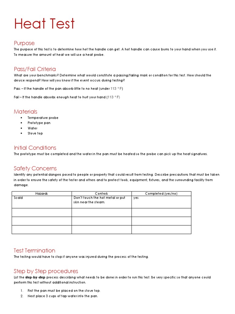 Heat Test | PDF
