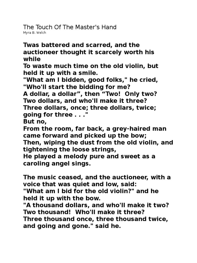 The Touch of The Master's Hand | PDF | Art