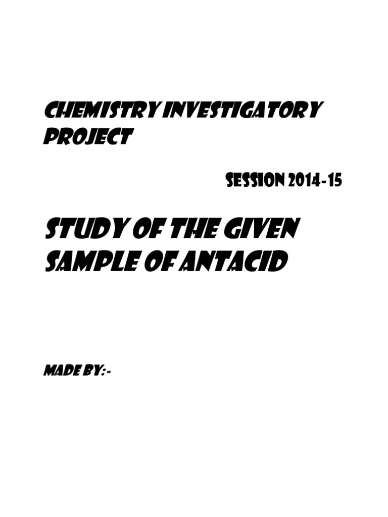 Analysis of Antacid Samples | PDF | Gastroenterology | Chemical Compounds