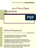 Functions of News Paper Departments