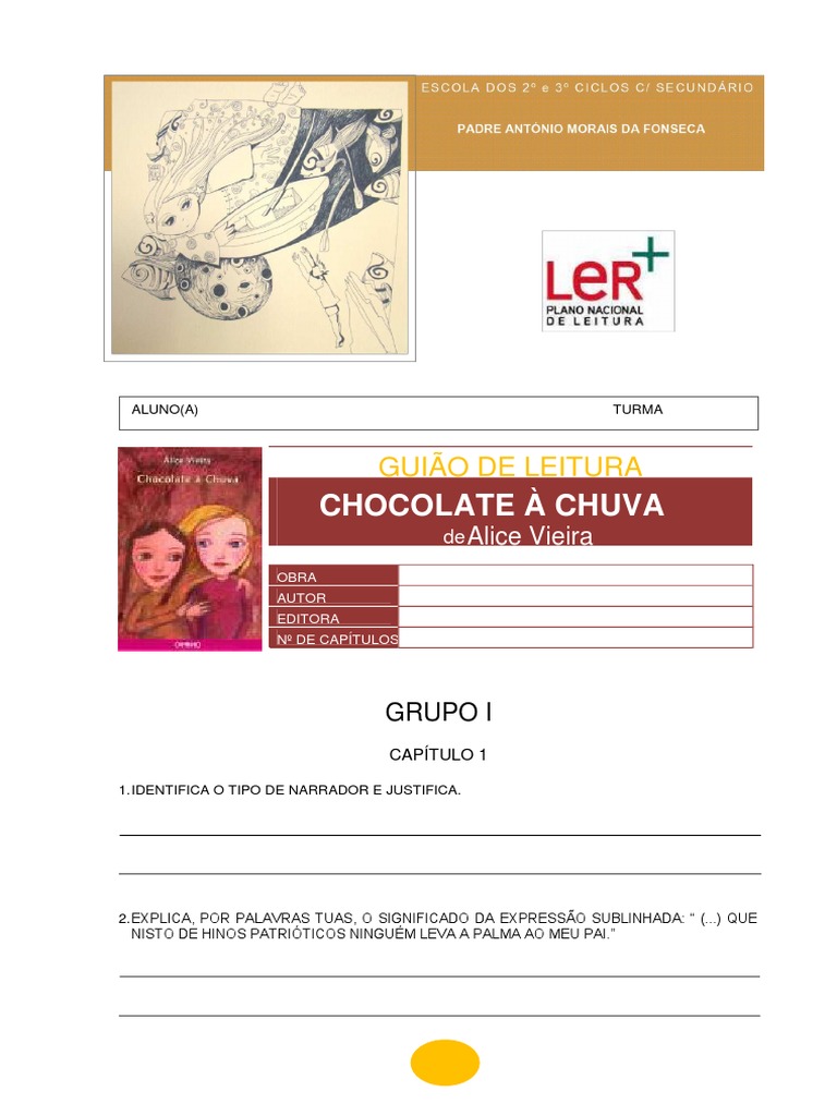 Resumo Da Obra Chocolate à Chuva De Alice Vieira