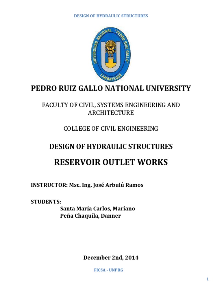 Hydraulic Structures: Outlet Works Design | PDF | Spillway | Dam