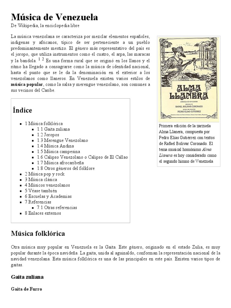 Música de Venezuela South American Music Venezuela