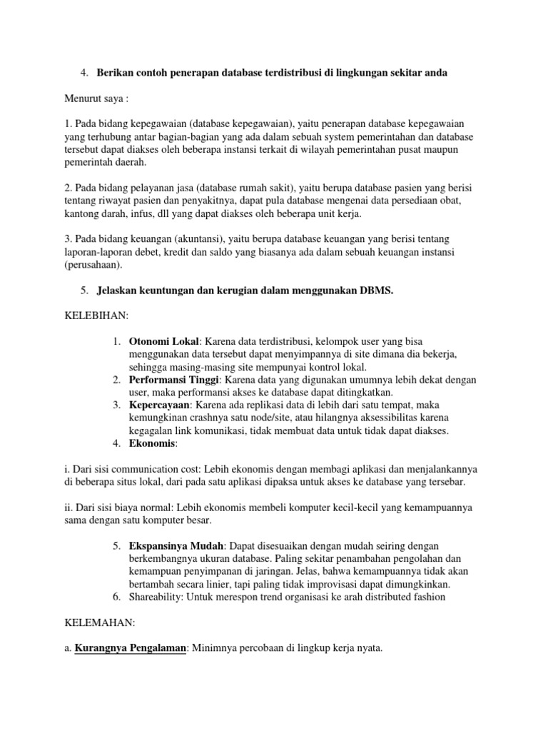 Contoh Basis Data Terdistribusi