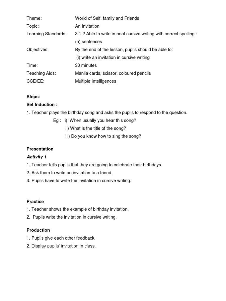 Lesson Plan Year 5 Bi | PDF