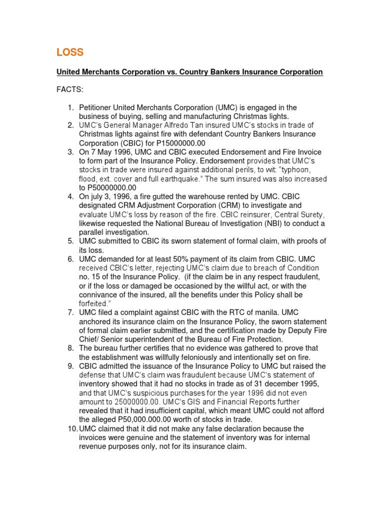 Insurance Claim Dispute: UMC vs. CBIC | PDF | Reinsurance | Treaty