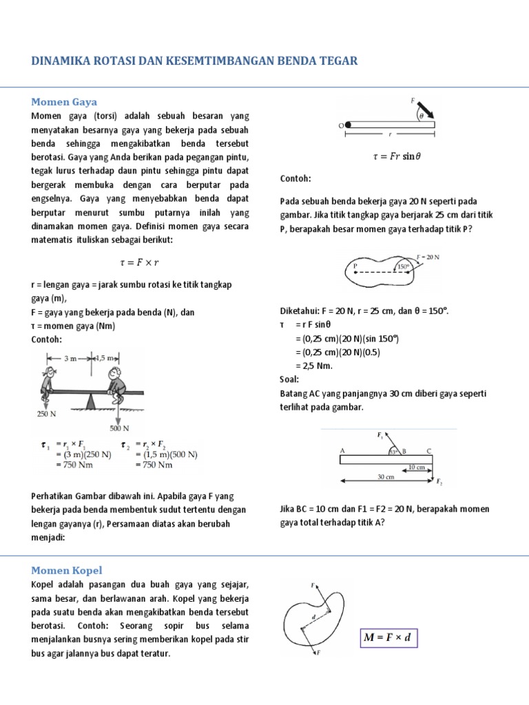 Contoh Soal Momen Kopel Helmi Kediris