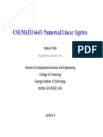 CSE/MATH 6643: Numerical Linear Algebra: Haesun Park