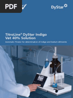 Titroline Dystar Indigo Vat 40% Solution: Automatic Titrator For Determination of Indigo and Sodium Dithionite