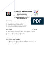 Nehru College of Management: II Internal Examinations - I MBA - A Organizational Behavior Section A (3x 6 18)