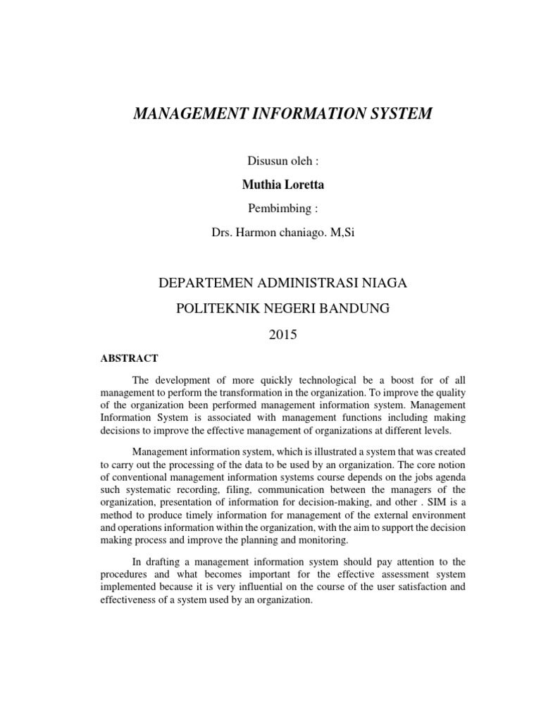 Management Information System | PDF