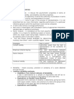 Psychometric Properties Guide