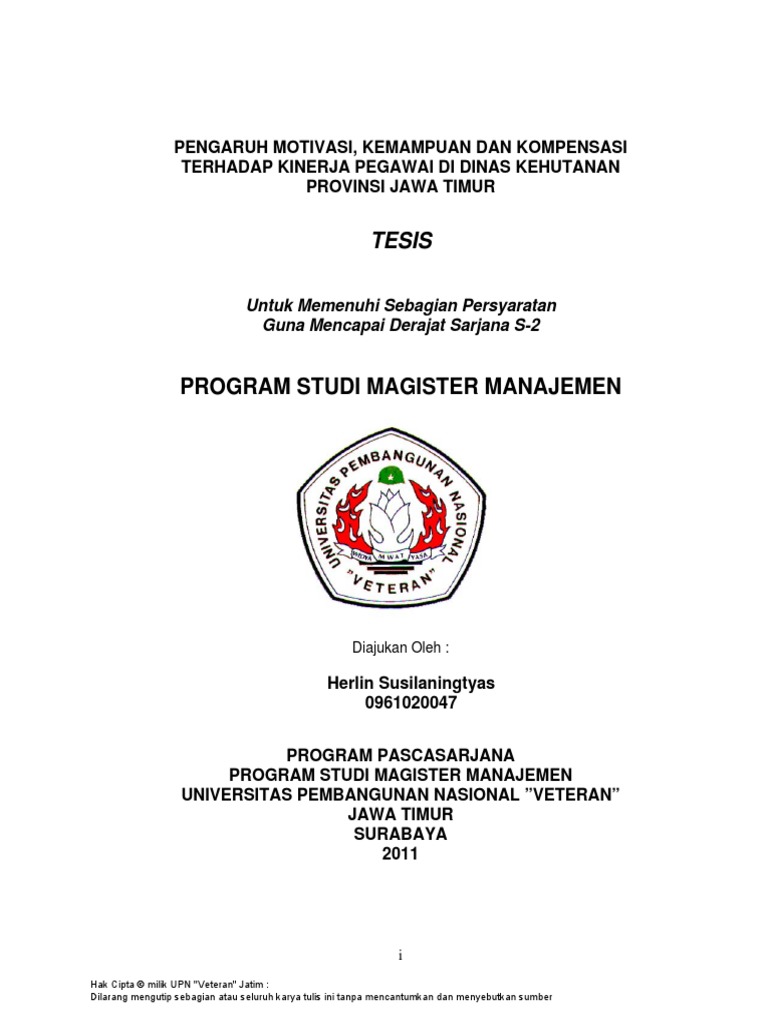 ) Tesis Program Studi Magister Manajemen - Up PDF | PDF
