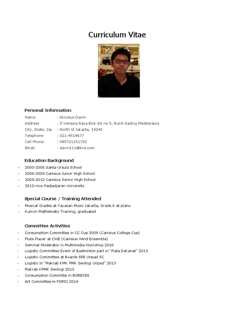 Local Guide Program CV: Aloysius Davin | PDF