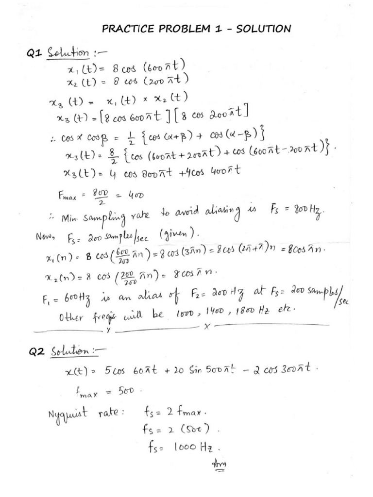 DSP Practice Problem 1 - Solution | PDF