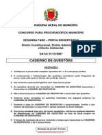 Prova Procurador Estado Paraná - 2007
