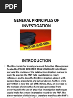 General Principles of Investigation