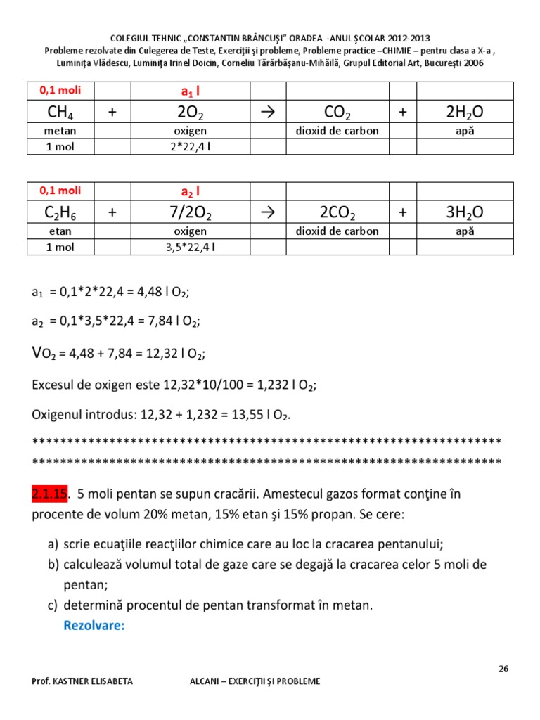 E13 Ch Probl Alcani Rezolvate