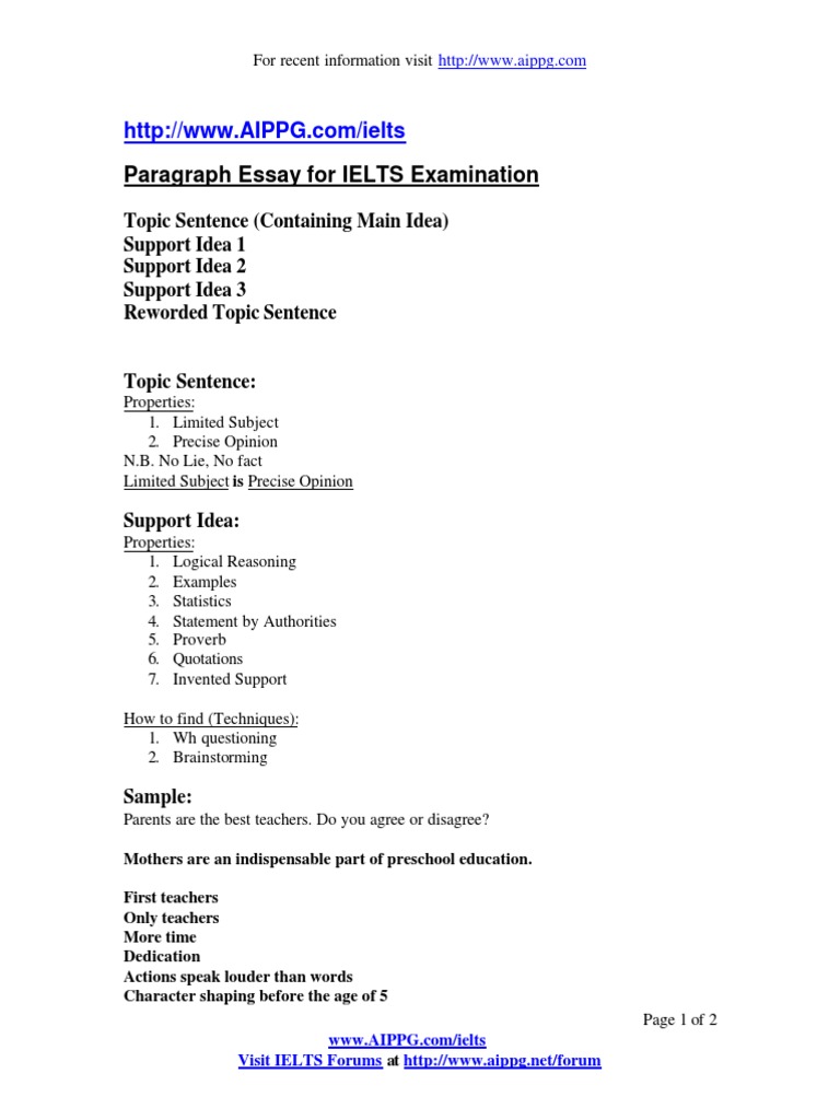 Paragraph Essay For IELTS Examination | PDF | Business