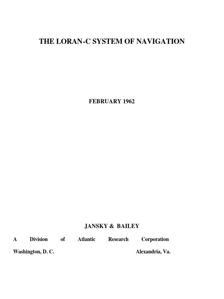 The LORANC System of Navigation PDF Radio Spectrum Radio